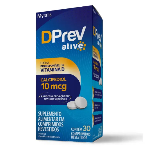 Imagem de Dprev Vitamina D Calcifediol Dprev Ative 10mcg c/30 Comprimidos