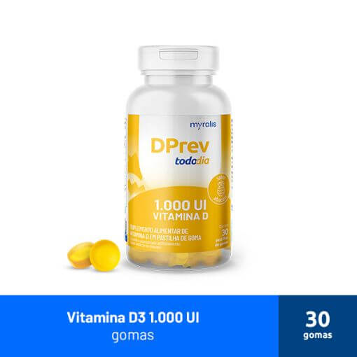 Imagem de Vitamina D Colecalciferol DPrev Todo Dia 1.000Ui Gomas Abacaxi C/30 